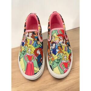 NEW Girls Disney Princess Multicolored Canvas Shoes Size 4 Pink in box Kids